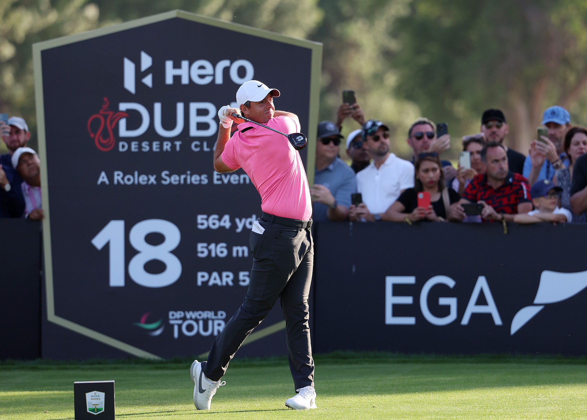 GOLF STARS CHASING LEADER RORY MCILROY AFTER HIS STUNNING BIRDIE BLITZ AT HERO DUBAI DESERT CLASSIC